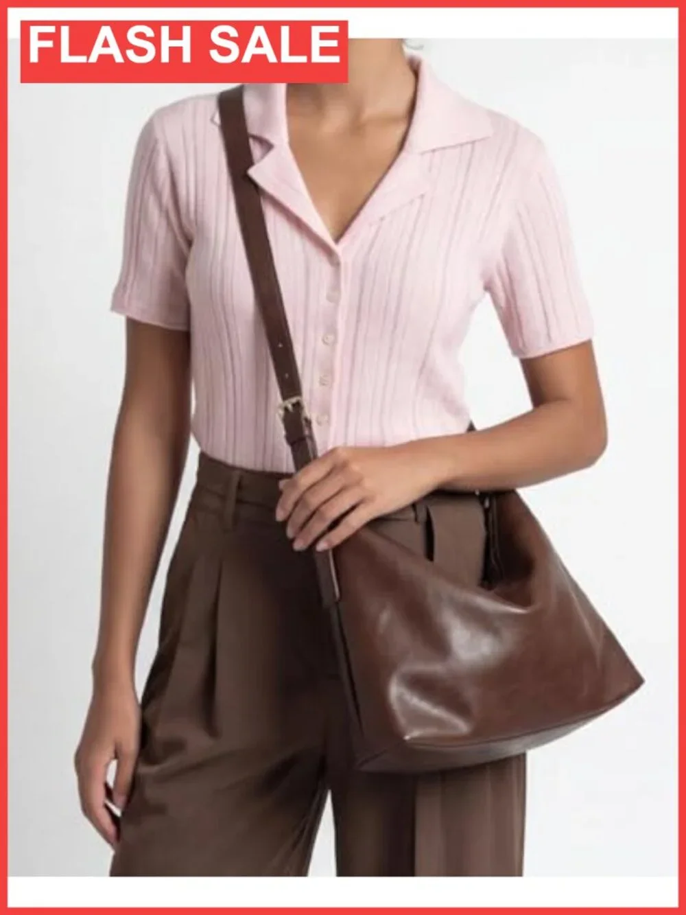 Slouchy Vintage Vegan Leather Hobo Shoulder Bag